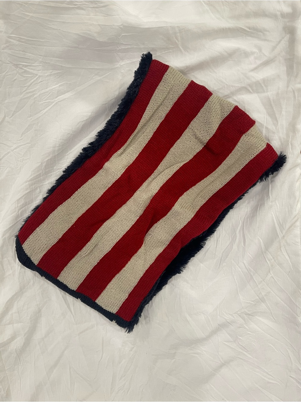 Infinity July 4th Scarf - Red, White & Blue Star Stripe Knit - Picture 4 of 9